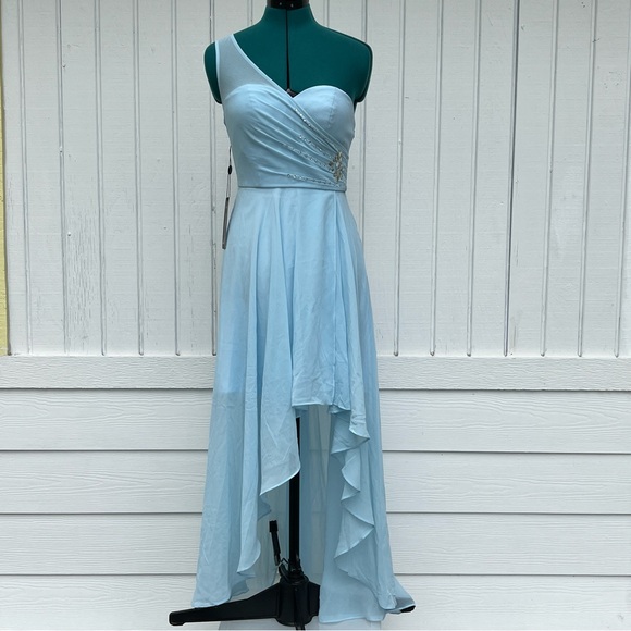 Ever Pretty Dresses & Skirts - Ever Pretty: One Shoulder Baby Blue High Low Dress